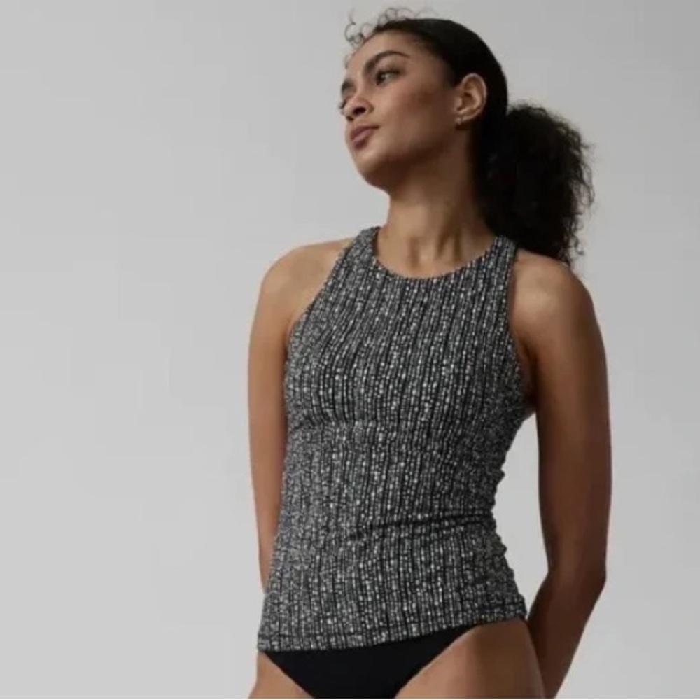 NWT Maldives Bra Cup Tankini in Rice Pearls Black, 34 B/C